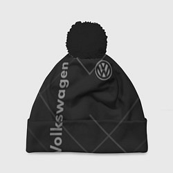 Шапка с помпоном VOLKSWAGEN, цвет: 3D-черный
