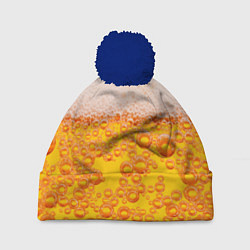 Шапка с помпоном ПИВО, цвет: 3D-тёмно-синий
