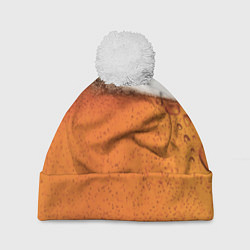 Шапка с помпоном ПИВО!, цвет: 3D-белый