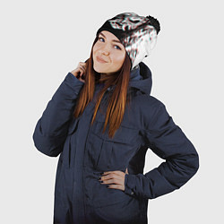 Шапка с помпоном CYBERPUNK 2077 SAMURAI GLITCH, цвет: 3D-черный — фото 2