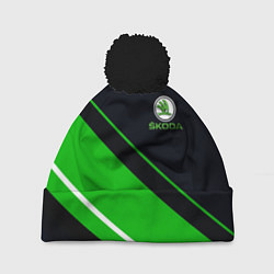 Шапка с помпоном SKODA, цвет: 3D-черный