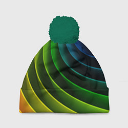 Шапка с помпоном Color 2058, цвет: 3D-зеленый