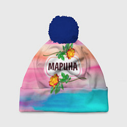 Шапка с помпоном Марина, цвет: 3D-тёмно-синий