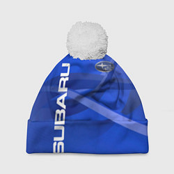 Шапка с помпоном SUBARU, цвет: 3D-белый