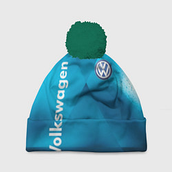 Шапка с помпоном VOLKSWAGEN, цвет: 3D-зеленый