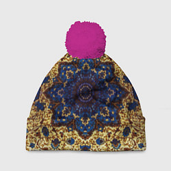 Шапка с помпоном Золотой ковер, цвет: 3D-малиновый