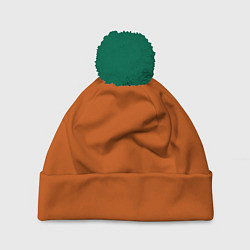 Шапка с помпоном Радуга v6 - оранжевый, цвет: 3D-зеленый