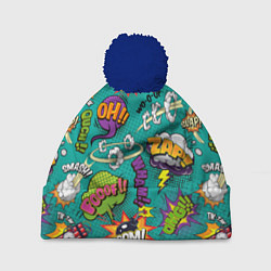 Шапка c помпоном Pop art comics