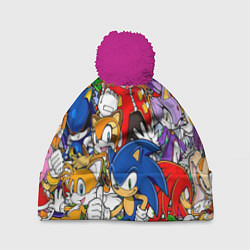 Шапка с помпоном Sonic, цвет: 3D-малиновый