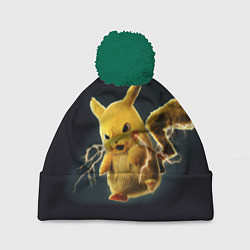 Шапка с помпоном Pikachu Pika Pika, цвет: 3D-зеленый