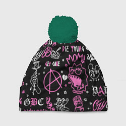 Шапка с помпоном LIL PEEP, цвет: 3D-зеленый