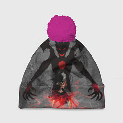 Шапка c помпоном Черный клевер