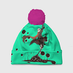 Шапка с помпоном Undertale, цвет: 3D-малиновый