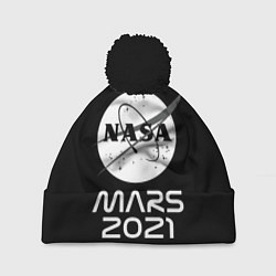 Шапка с помпоном NASA Perseverance, цвет: 3D-черный