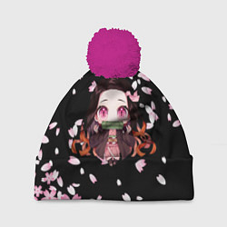 Шапка с помпоном NEZUKO НЕЗУКО, цвет: 3D-малиновый