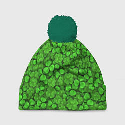 Шапка с помпоном Зелёный клевер, цвет: 3D-зеленый