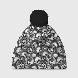 Шапка с помпоном Punks not Dead, цвет: 3D-черный