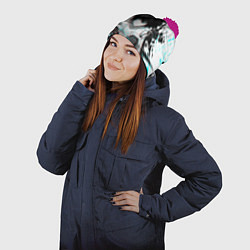 Шапка с помпоном DEATH NOTE ТЕТРАДЬ СМЕРТИ, цвет: 3D-малиновый — фото 2