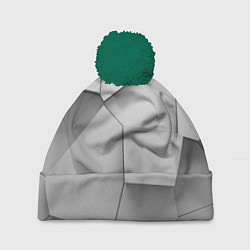 Шапка с помпоном Осколки плитки, цвет: 3D-зеленый