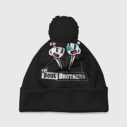 Шапка с помпоном The Soul Brothers, цвет: 3D-черный