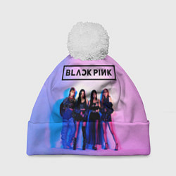 Шапка с помпоном BLACKPINK, цвет: 3D-белый