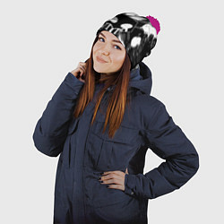 Шапка с помпоном БЛИЧ ШИНИГАМИ ЛОГО НА СПИНЕ, цвет: 3D-малиновый — фото 2