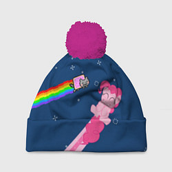 Шапка с помпоном Nyan cat x Pony, цвет: 3D-малиновый