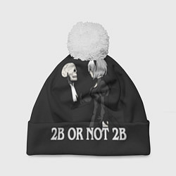 Шапка с помпоном 2B OR NOT 2B, цвет: 3D-белый