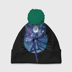 Шапка с помпоном Sailor Moon силуэт, цвет: 3D-зеленый