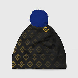 Шапка с помпоном BINANCE БИНАНС ПАТТЕРН, цвет: 3D-тёмно-синий