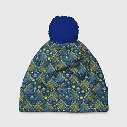 Шапка с помпоном Israel, цвет: 3D-тёмно-синий
