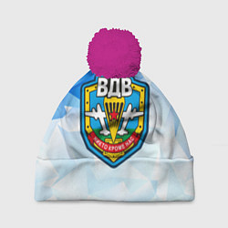 Шапка c помпоном День ВДВ, значок