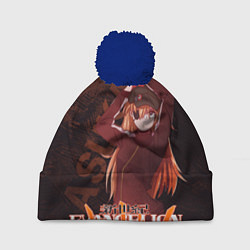 Шапка с помпоном Аска Евангелион, цвет: 3D-тёмно-синий