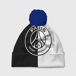 Шапка с помпоном ФК ПСЖ PSG BLACK & WHITE, цвет: 3D-тёмно-синий