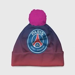 Шапка с помпоном PSG ПСЖ PARIS SAINT GERMAIN, цвет: 3D-малиновый