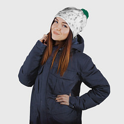 Шапка с помпоном Утренний дождь, цвет: 3D-зеленый — фото 2