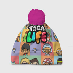 Шапка с помпоном Toca Life: Faces, цвет: 3D-малиновый