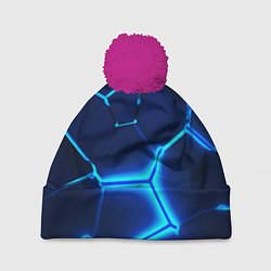 Шапка c помпоном 3D ПЛИТЫ NEON STEEL НЕОНОВЫЕ ПЛИТЫ