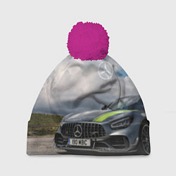 Шапка с помпоном Mercedes V8 Biturbo Racing Team AMG, цвет: 3D-малиновый