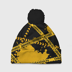 Шапка c помпоном Лента DANGER