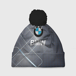 Шапка с помпоном BMW Logo, цвет: 3D-черный