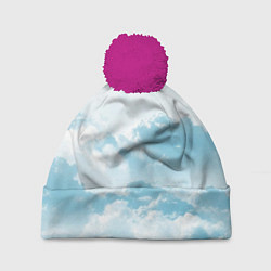 Шапка с помпоном Плотные облака, цвет: 3D-малиновый