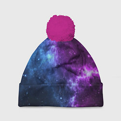Шапка с помпоном NEON GALAXY НЕОНОВЫЙ КОСМОС, цвет: 3D-малиновый