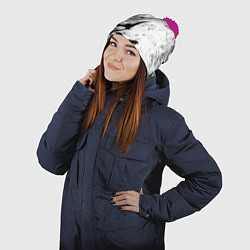 Шапка с помпоном UNDERTALE Летучие мыши, цвет: 3D-малиновый — фото 2