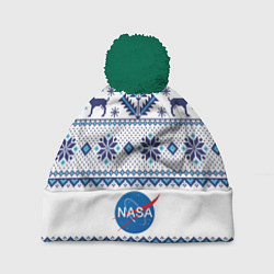Шапка с помпоном NASA NEW YEAR 2022, цвет: 3D-зеленый