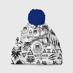 Шапка с помпоном THE WITCHER LOGOBOMBING ЧЁРНО БЕЛЫЙ ВЕДЬМАК ПАТТЕР, цвет: 3D-тёмно-синий