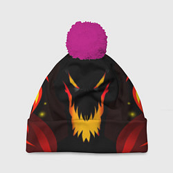Шапка с помпоном DOTA 2 SHADOW FIEND ТЕНЬ ОГОНЬ, цвет: 3D-малиновый