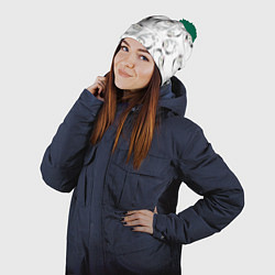 Шапка с помпоном КОТИКИ МЕМ МЯУ, цвет: 3D-зеленый — фото 2