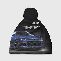 Шапка с помпоном Chevrolet Camaro ZL1 Motorsport, цвет: 3D-черный