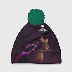 Шапка с помпоном Stray Боевой котик, цвет: 3D-зеленый